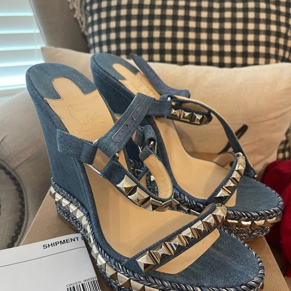 Christian Louboutin cataclou 140 Jean wedge - Picture 7 of 10